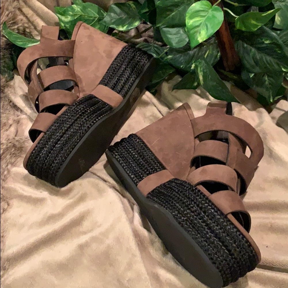 All Saints Marzee Two Tone Platform Wedge Sandal - Picture 12 of 16